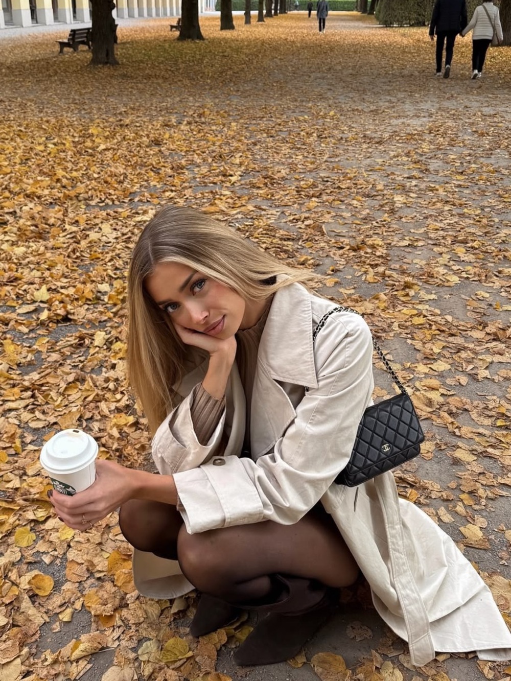 Light Beige Trench Coat belted midi jacket